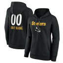 t@ieBNX fB[X p[J[EXEFbgVc AE^[ Pittsburgh Steelers Fanatics Branded Women's Personalized Name & Number Team Wordmark Pullover Hoodie Black