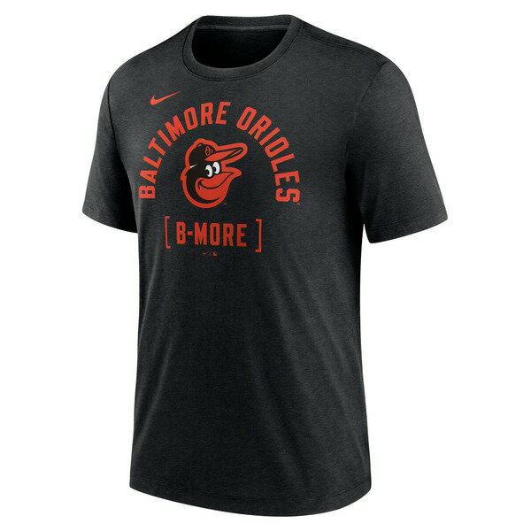 ナイキ メンズ Tシャツ トップス Baltimore Orioles Nike Swing Big TriBlend TShirt Heather Black