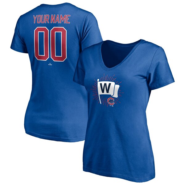ファナティクス レディース Tシャツ トップス Chicago Cubs Fanatics Branded Women's Hometown Legend Personalized Name & Number VNeck TShirt Royal