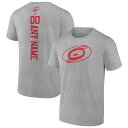 t@ieBNX Y TVc gbvX Carolina Hurricanes Fanatics Branded Personalized Name & Number TShirt Heather Gray