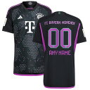 アディダス メンズ ユニフォーム トップス Bayern Munich adidas 2023/24 Away Authentic Custom Jersey Black