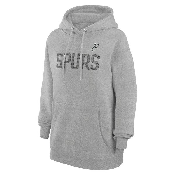 カールバンクス レディース パーカー・スウェットシャツ アウター San Antonio Spurs GIII 4Her by Carl Banks Women's Dot Print Pullover Hoodie Heather Gray