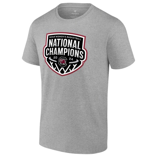 ファナティクス メンズ Tシャツ トップス South Carolina Gamecocks Fanatics Branded 2024 NCAA Women 039 s Basketball National Champions Official Logo TShirt Steel