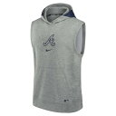 ナイキ メンズ パーカー スウェットシャツ アウター Atlanta Braves Nike Authentic Collection Early Work Performance Sleeveless Pullover Hoodie Heather Gray