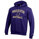 チャンピオン メンズ パーカー スウェットシャツ アウター Washington Huskies Champion Softball Icon Pullover Hoodie Purple