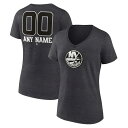 t@ieBNX fB[X TVc gbvX New York Islanders Fanatics Branded Women's Monochrome Personalized Name & Number VNeck TShirt Charcoal