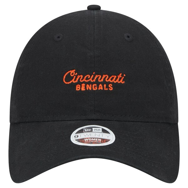 ニューエラ レディース 帽子 アクセサリー Cincinnati Bengals New Era Women's Throwback Delicate 9TWENTY Adjustable Hat Black
