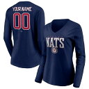 ファナティクス レディース Tシャツ トップス Washington Nationals Fanatics Branded Women's Personalized Hometown Legend Long Sleeve VNeck TShirt Navy