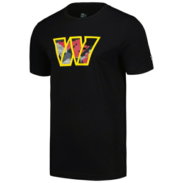 ニューエラ メンズ Tシャツ トップス Washington Commanders New Era Camo Logo TShirt Black