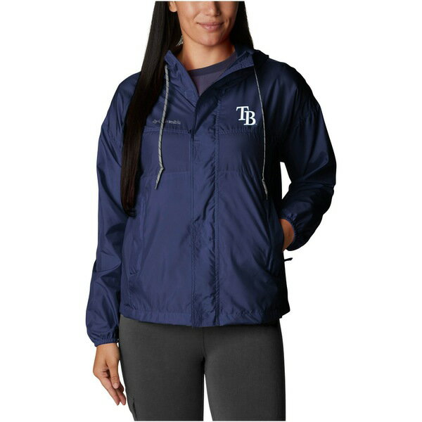 コロンビア ウィンドブレーカー レディース コロンビア レディース ジャケット＆ブルゾン アウター Tampa Bay Rays Columbia Women's Flash Challenger FullZip Windbreaker Jacket Navy