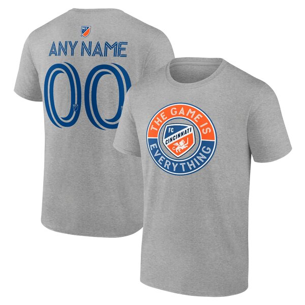 եʥƥ  T ȥåץ FC Cincinnati Fanatics Branded The Game Is Everything Personalized Any Name & Number TShirt Heather Gray