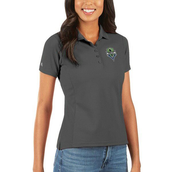 ƥ ǥ ݥ ȥåץ Seattle Sounders FC Antigua Women's Legacy Pique Polo Silver