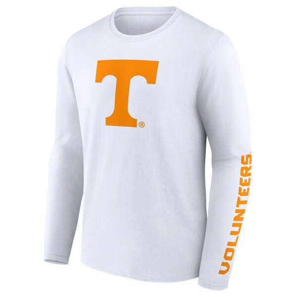 ファナティクス メンズ Tシャツ トップス Tennessee Volunteers Fanatics Branded Double Time 2Hit Long Sleeve TShirt White