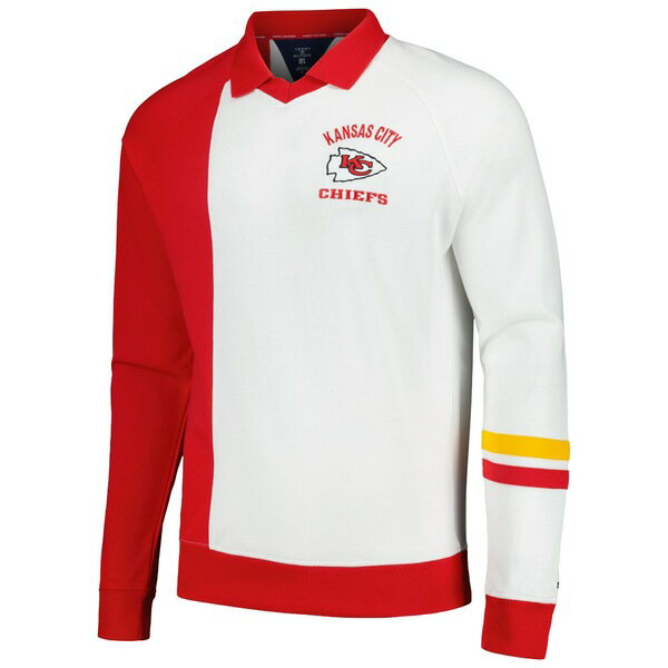 トミー ヒルフィガー メンズ ポロシャツ トップス Kansas City Chiefs Tommy Hilfiger Spencer Color Block Polo Raglan Pullover Sweatshirt Red/White