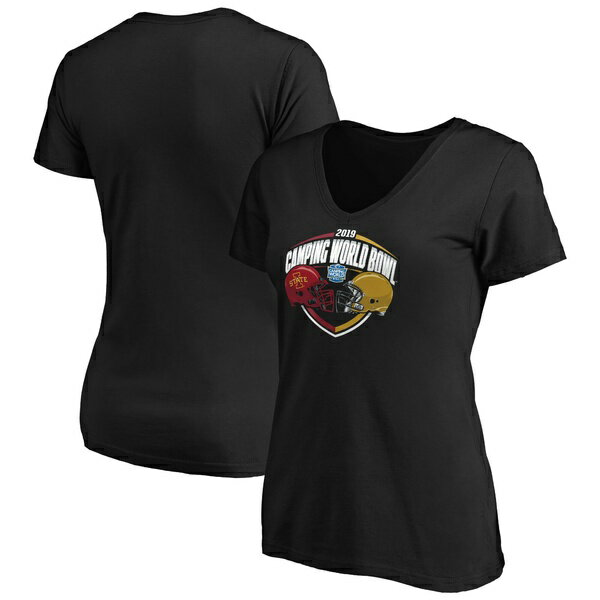 եʥƥ ǥ T ȥåץ Notre Dame Fighting Irish vs. Iowa State Cyclones Fanatics Branded Women's 2019 Camping World Bowl Matchup Slant VNeck TShirt ...