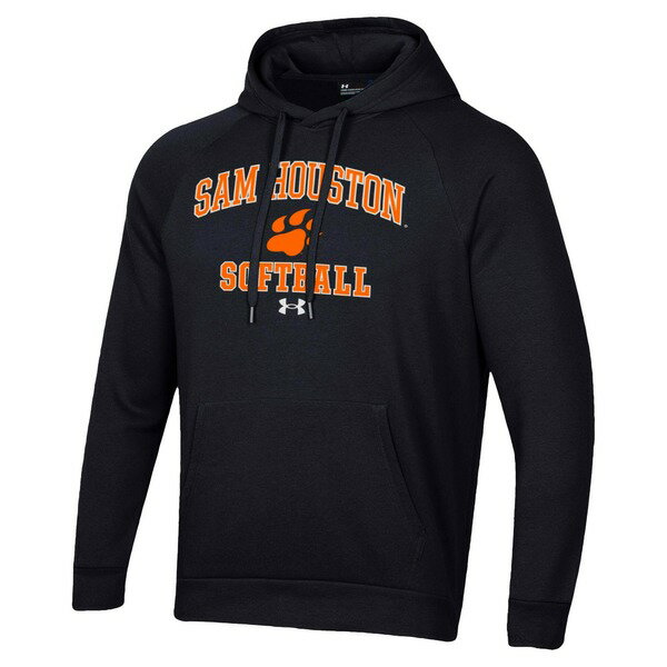 アンダーアーマー メンズ パーカー・スウェットシャツ アウター Sam Houston State Bearkats Under Armour All Day Arch Softball Raglan Pullover Hoodie Black