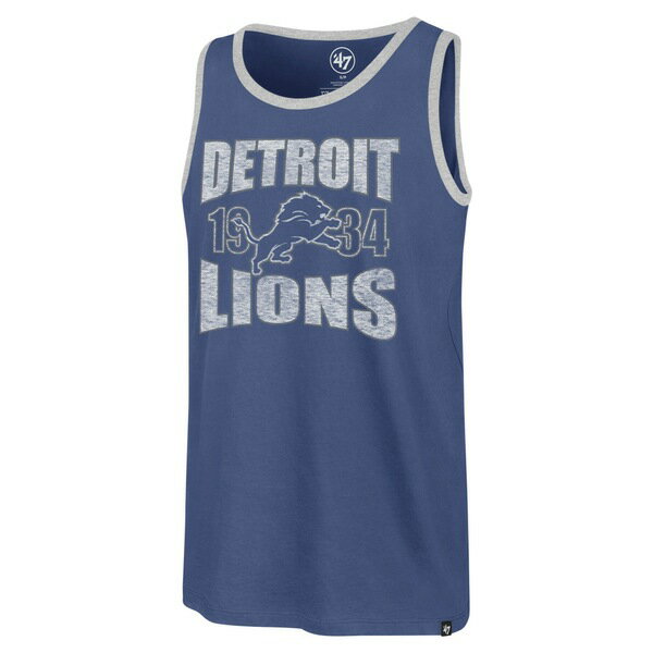 フォーティーセブン メンズ Tシャツ トップス Detroit Lions '47 Upload Franklin Tank Top Blue