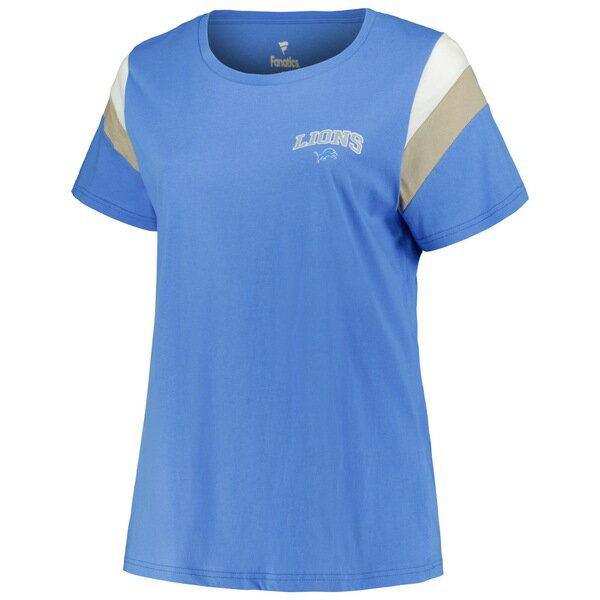 եʥƥ ǥ T ȥåץ Aidan Hutchinson Detroit Lions Fanatics Branded Women's Plus Size Sleeve Stripe Name &Number TShirt Blue