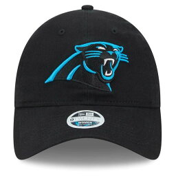 ニューエラ レディース 帽子 アクセサリー Carolina Panthers New Era Women's Main Core Classic 2.0 9TWENTY Adjustable Hat Black