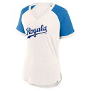 ファナティクス レディース Tシャツ トップス Kansas City Royals Fanatics Branded Women 039 s For the Team Slub Raglan VNeck Jersey TShirt White/Royal