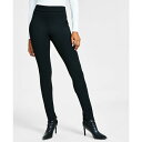 バースリー レディース カジュアルパンツ ボトムス Women 039 s Pont eacute -Knit Side-Zip Leggings, Regular Petite, Created for Macy 039 s Deep Black