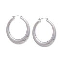 ゲス ピアス ゲス レディース ピアス＆イヤリング アクセサリー Silver-Tone Large Graduated Tubular Hoop Earrings, 2.5" Silver