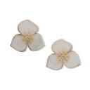 iAh[ fB[X sAXCO ANZT[ Gold-Tone Pav&eacute; & Mother-of-Pearl Flower Stud Earrings White