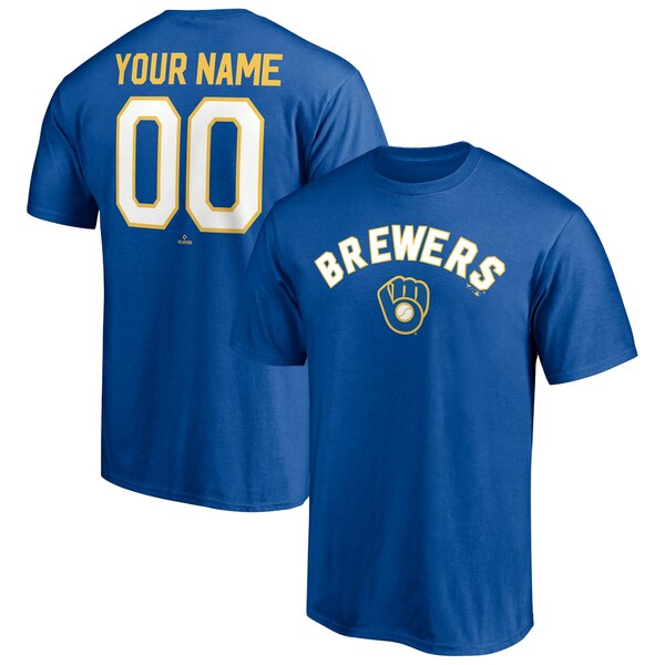 եʥƥ  T ȥåץ Milwaukee Brewers Fanatics Branded Cooperstown Winning Streak Personalized Name &Number TShirt Royal