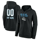 t@ieBNX fB[X p[J[EXEFbgVc AE^[ Carolina Panthers Fanatics Branded Women's Personalized Name & Number Team Wordmark Pullover Hoodie Black