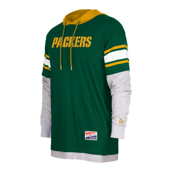 ニューエラ メンズ Tシャツ トップス Green Bay Packers New Era Current Day Long Sleeve Hoodie TShirt Green