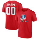 t@ieBNX Y TVc gbvX New England Patriots Fanatics Branded Team Authentic Logo Personalized Name & Number TShirt Red