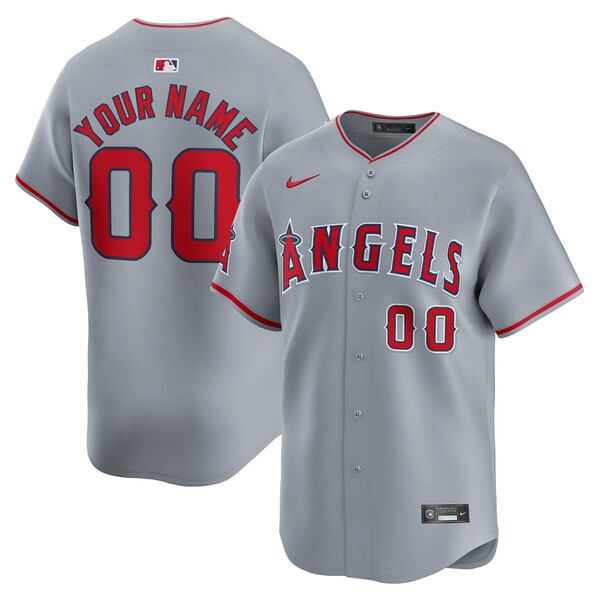 ʥ  ˥ե ȥåץ Los Angeles Angels Nike Away Limited Custom Jersey Gray