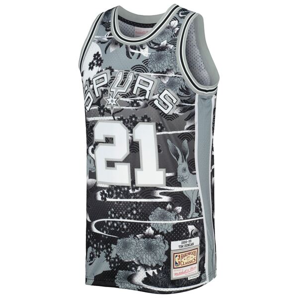 ミッチェル&ネス メンズ ユニフォーム トップス Tim Duncan San Antonio Spurs Mitchell & Ness 1998/99 Hardwood Classics Lunar New Year Swingman Jersey Silver