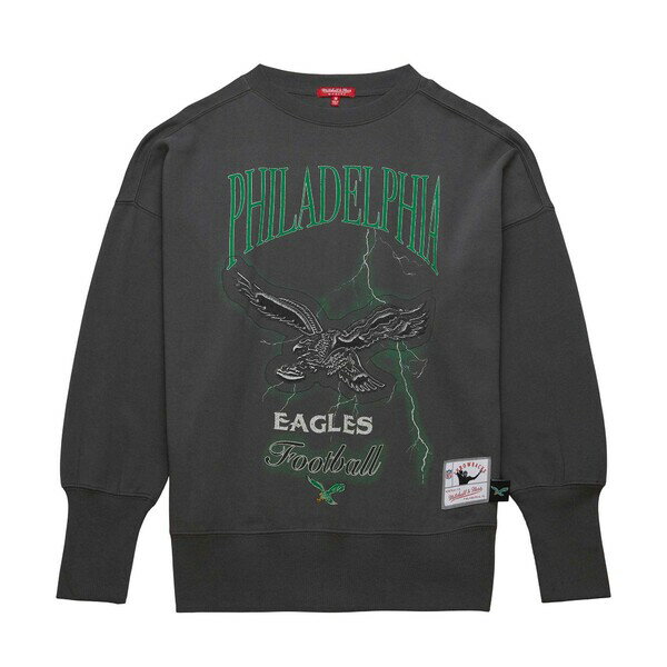 ミッチェル&ネス レディース パーカー・スウェットシャツ アウター Philadelphia Eagles Mitchell & Ness Women's Distressed Logo 4.0 Pullover Sweatshirt Charcoal