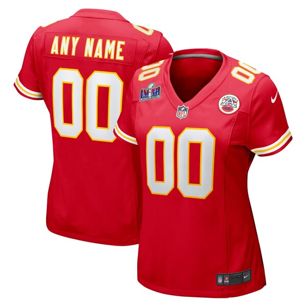 ʥ ǥ ˥ե ȥåץ Kansas City Chiefs Nike Women's Super Bowl LVIII Patch Custom Game Jersey Red