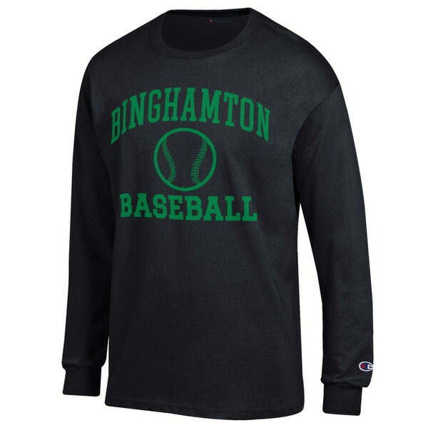 チャンピオン メンズ Tシャツ トップス Binghamton Bearcats Champion Icon Baseball Long Sleeve TShirt Black