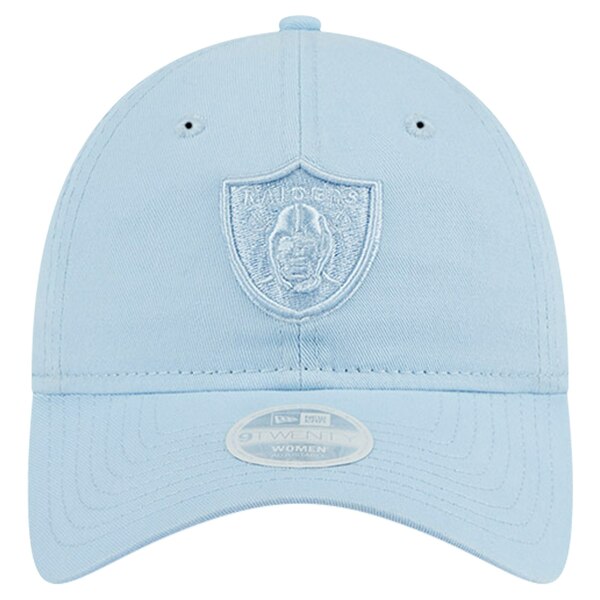 j[G fB[X Xq ANZT[ Las Vegas Raiders New Era Women's Color Pack 9TWENTY Adjustable Hat Light Blue