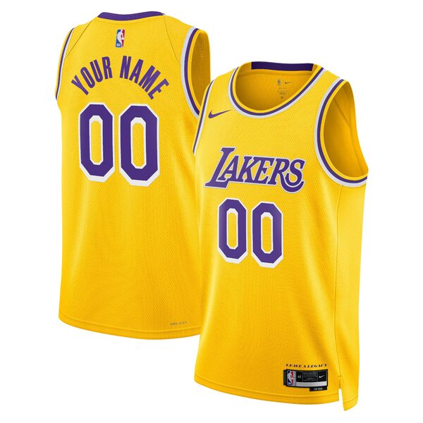 ナイキ メンズ ユニフォーム トップス Los Angeles Lakers Nike Unisex Swingman Custom Jersey Gold Icon Edition