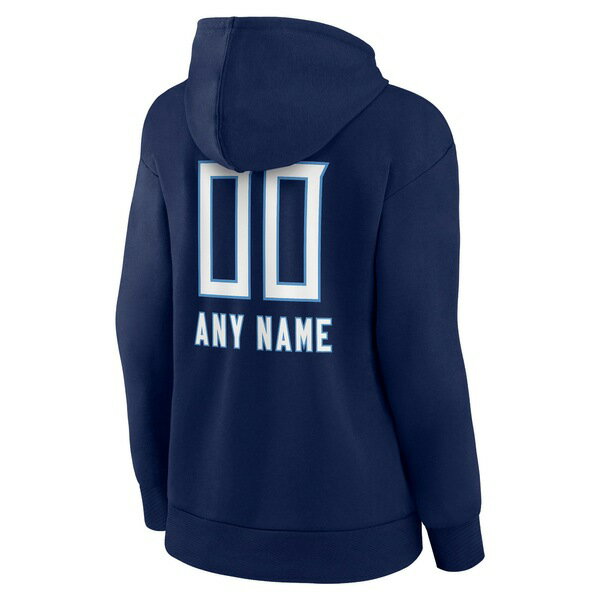 ファナティクス レディース パーカー・スウェットシャツ アウター Tennessee Titans Fanatics Branded Women's Personalized Name & Number Team Wordmark Pullover Hoodie Navy 3