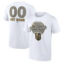 ファナティクス メンズ Tシャツ トップス Vegas Golden Knights Fanatics Branded Unisex Personalized Name & Number Leopard Print TShirt White