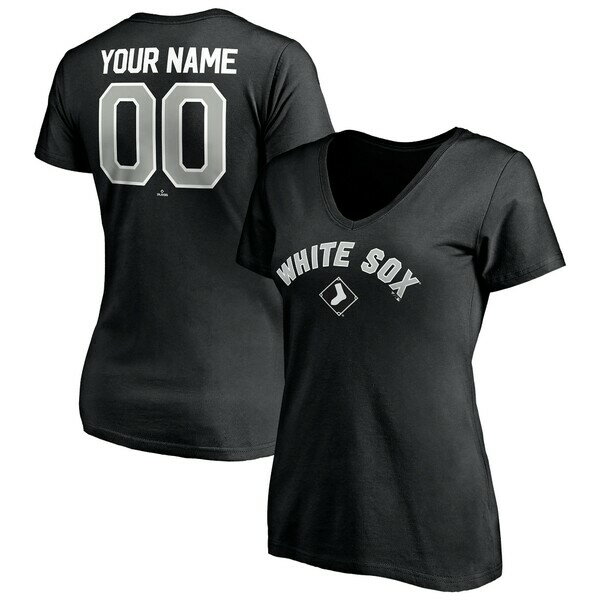 ファナティクス レディース Tシャツ トップス Chicago White Sox Fanatics Branded Women's Personalized Winning Streak Name & Number VNeck TShirt Black