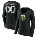 ファナティクス レディース Tシャツ トップス Portland Timbers Fanatics Branded Women 039 s Custom Long Sleeve VNeck TShirt Black