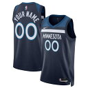 ナイキ メンズ ユニフォーム トップス Minnesota Timberwolves Nike Unisex Swingman Custom Jersey Navy Icon Edition