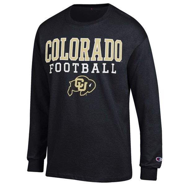 ԥ  T ȥåץ Colorado Buffaloes Champion Football Stack Long Sleeve TShirt Black