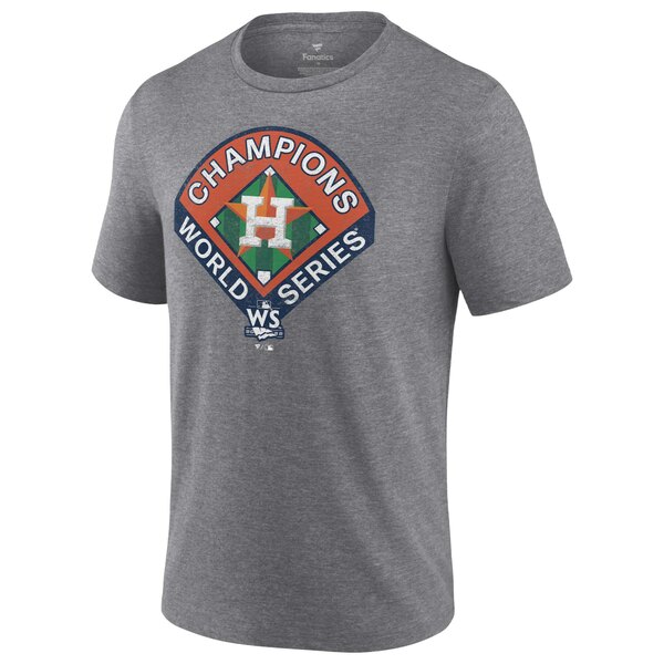 ファナティクス メンズ Tシャツ トップス Houston Astros Fanatics Branded 2022 World Series Champions Complete Game TShirt Heather Gray