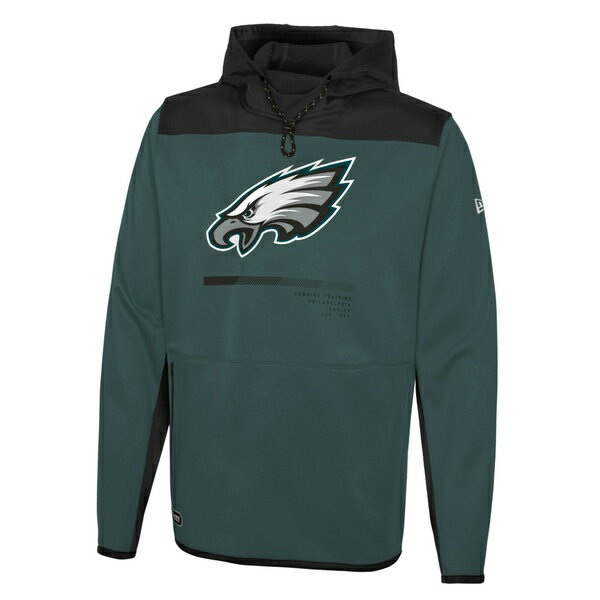 楽天astyニューエラ メンズ パーカー・スウェットシャツ アウター Philadelphia Eagles New Era Combine Authentic Hard Hitter Pullover Hoodie Green