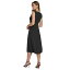 ダナ キャラン ニューヨーク レディース ワンピース トップス Women's Sleeveless Side-Ruched Midi Dress Black