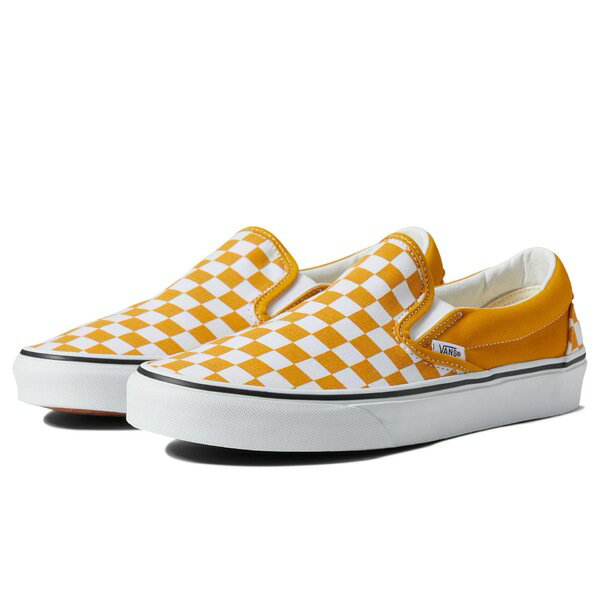 バンズ メンズ スニーカー シューズ Classic Slip-On Color Theory Checkerboard Golden Yellow