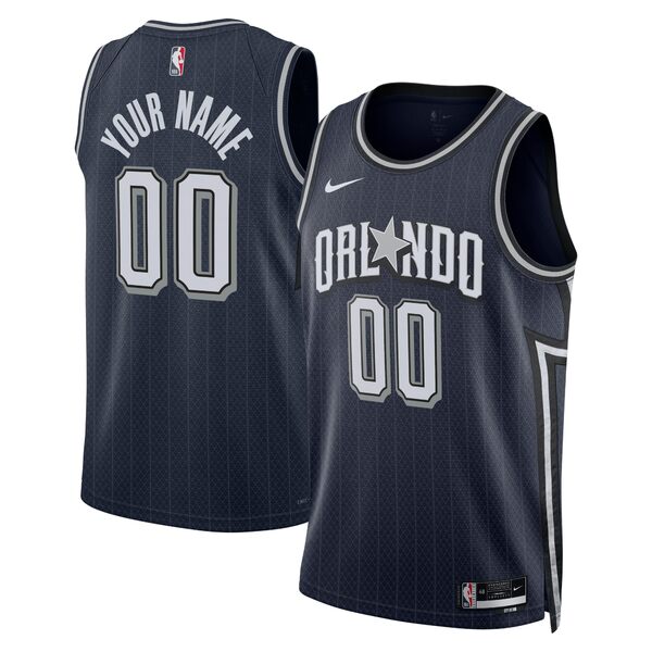 ナイキ メンズ ユニフォーム トップス Orlando Magic Nike Unisex 2023/24 Custom Swingman Jersey Navy City Edition