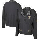 【送料無料】 コロシアム レディース パーカー・スウェットシャツ アウター Tennessee Volunteers Colosseum Women's OHT Military Appreciation Payback Henley Thermal Sweatshirt Heather Charcoal